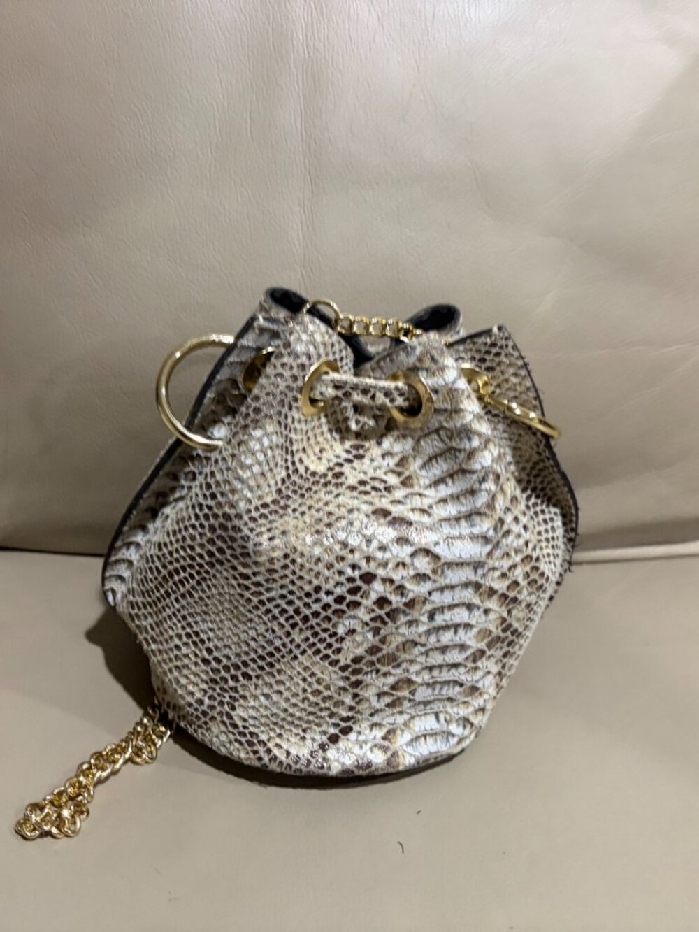 "House of Harlow 1960" Snakeskin Small Bucket Bag (Preowned)